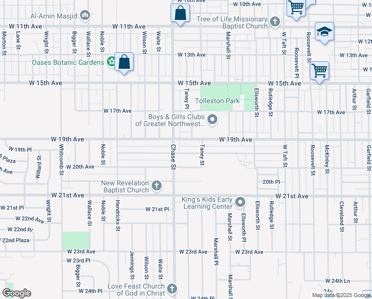 map of restaurants, bars, coffee shops, grocery stores, and more near 2971 W 19th Pl in Gary