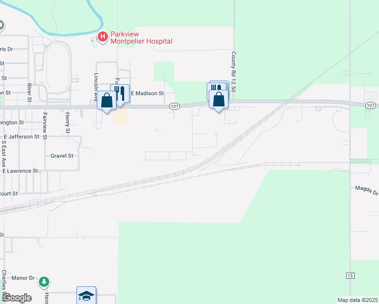 map of restaurants, bars, coffee shops, grocery stores, and more near 4 Larkspur Place in Montpelier