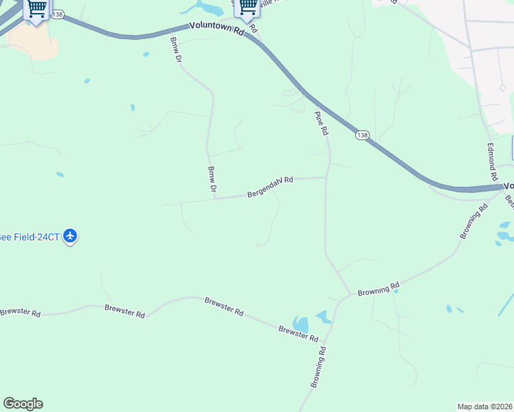 map of restaurants, bars, coffee shops, grocery stores, and more near 33 Vandy Drive in Griswold