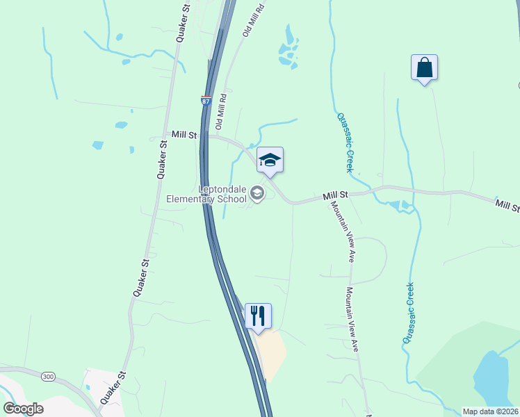 map of restaurants, bars, coffee shops, grocery stores, and more near 48 Mill Street in Wallkill