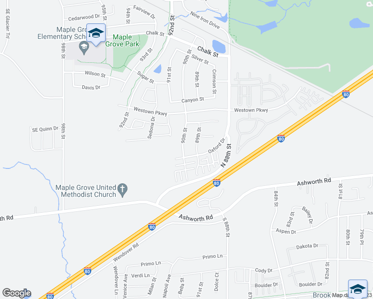 map of restaurants, bars, coffee shops, grocery stores, and more near 1160 89th Street in West Des Moines