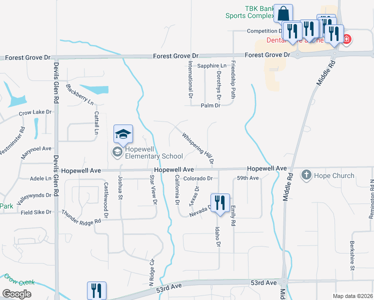 map of restaurants, bars, coffee shops, grocery stores, and more near 6056 Shawnee Ct in Bettendorf
