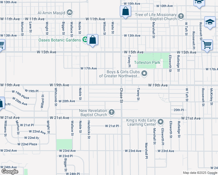 map of restaurants, bars, coffee shops, grocery stores, and more near 1780 Wilson St in Gary