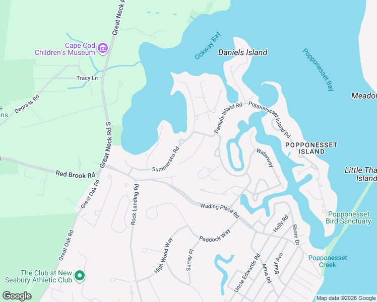 map of restaurants, bars, coffee shops, grocery stores, and more near 71 Summersea Road in Mashpee