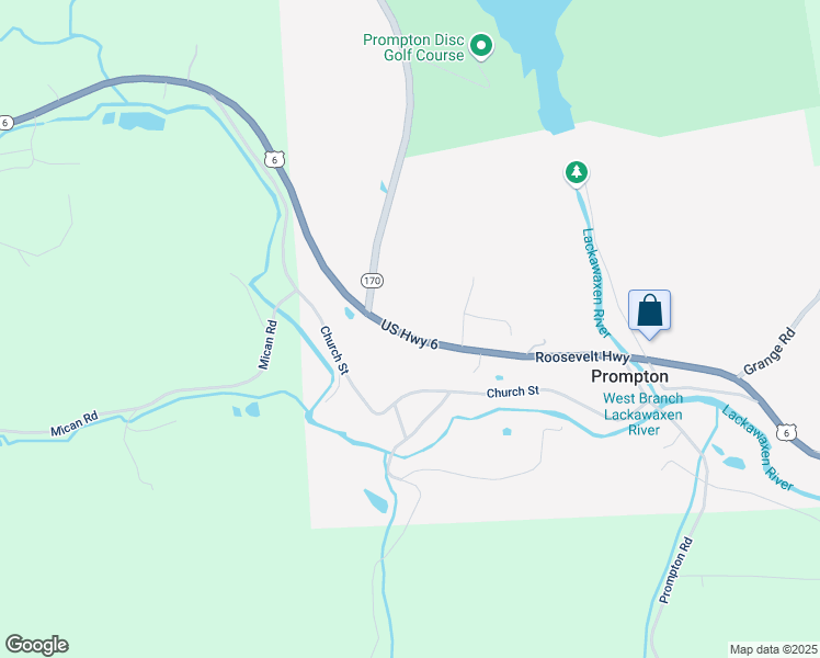 map of restaurants, bars, coffee shops, grocery stores, and more near 1481 Roosevelt Highway in Prompton