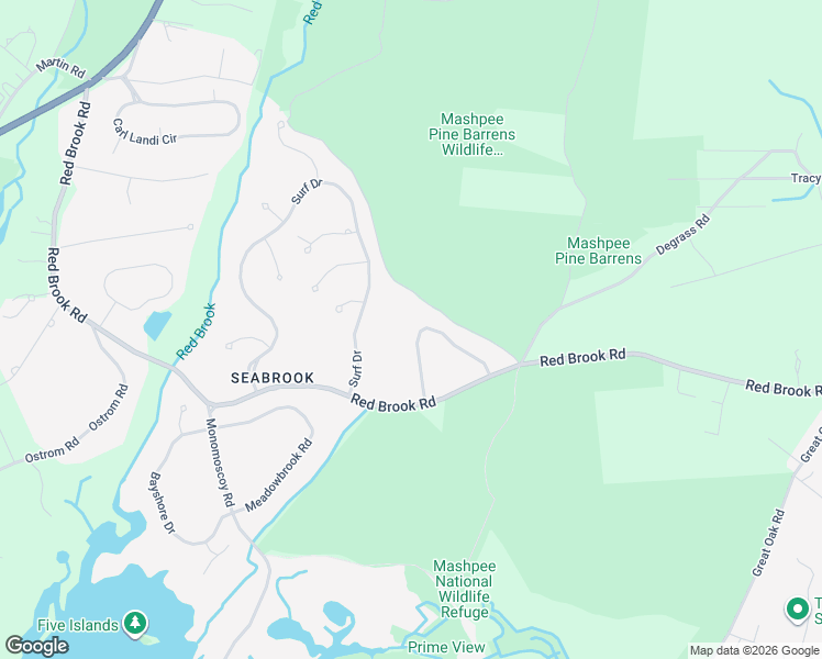 map of restaurants, bars, coffee shops, grocery stores, and more near 55 Wintergreen Road in Mashpee