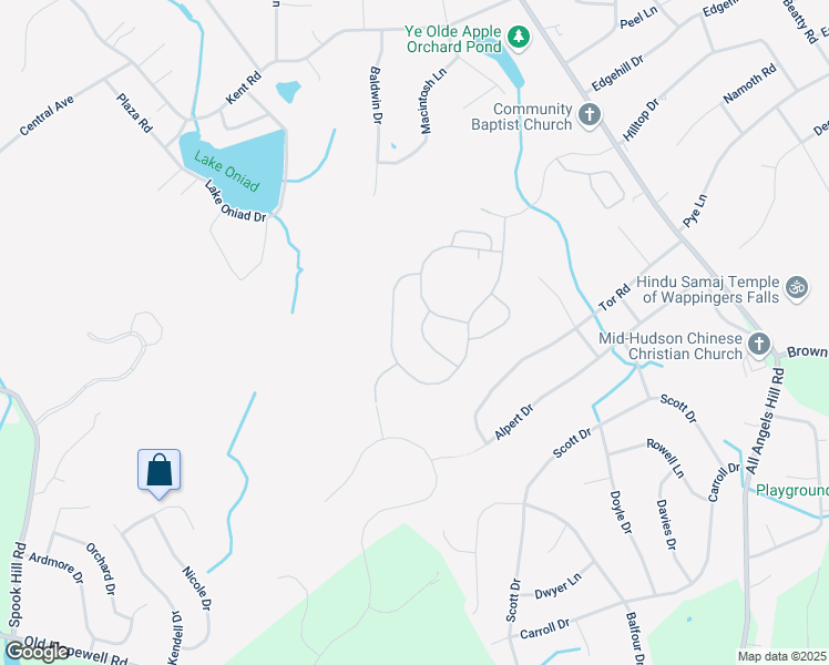 map of restaurants, bars, coffee shops, grocery stores, and more near 19 Palmerton Drive in Wappingers Falls