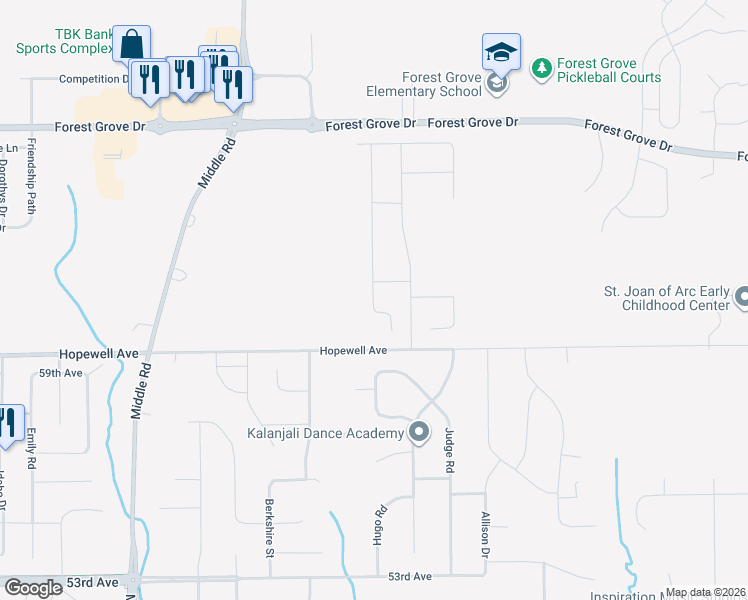 map of restaurants, bars, coffee shops, grocery stores, and more near 5783 Judge Road in Bettendorf