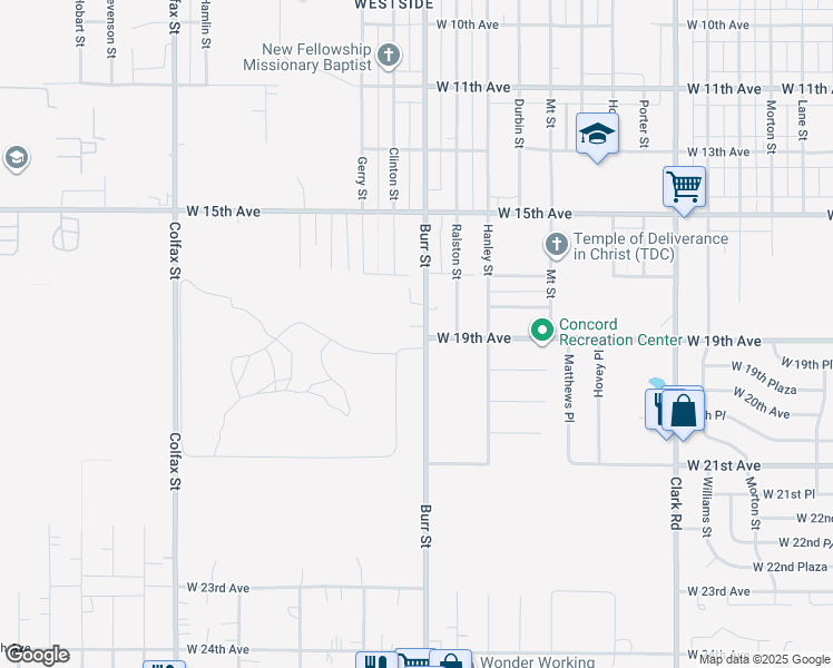 map of restaurants, bars, coffee shops, grocery stores, and more near 1792 Burr Street in Gary