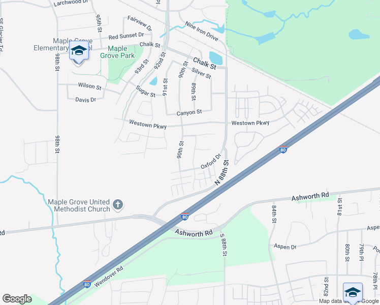 map of restaurants, bars, coffee shops, grocery stores, and more near 1160 89th Street in West Des Moines