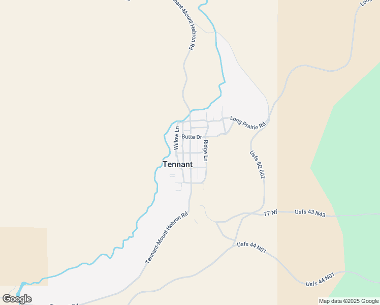 map of restaurants, bars, coffee shops, grocery stores, and more near Modoc Drive in Tennant