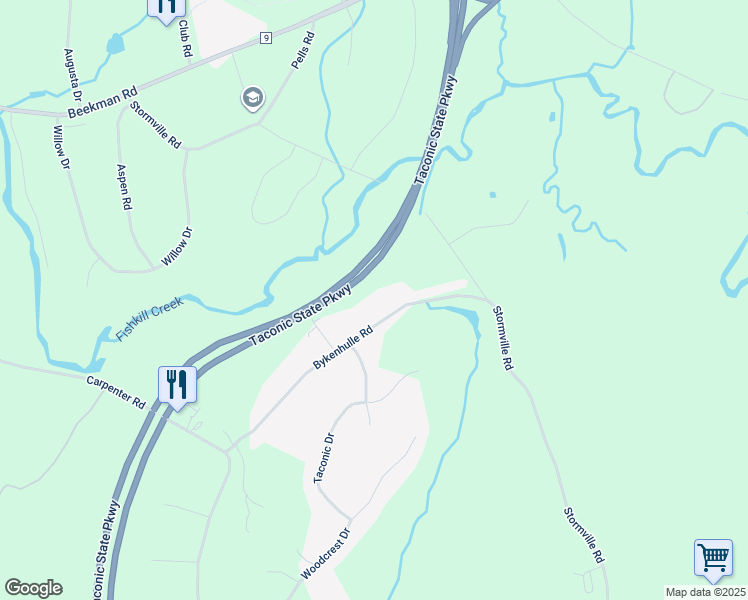 map of restaurants, bars, coffee shops, grocery stores, and more near 31 Bykenhulle Road in Hopewell Junction