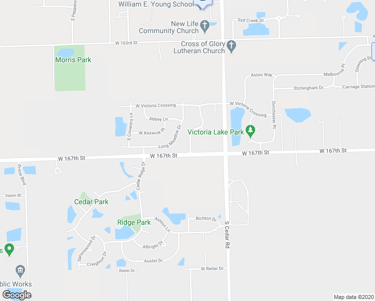 map of restaurants, bars, coffee shops, grocery stores, and more near 16666 South Windsor Lane in Lockport