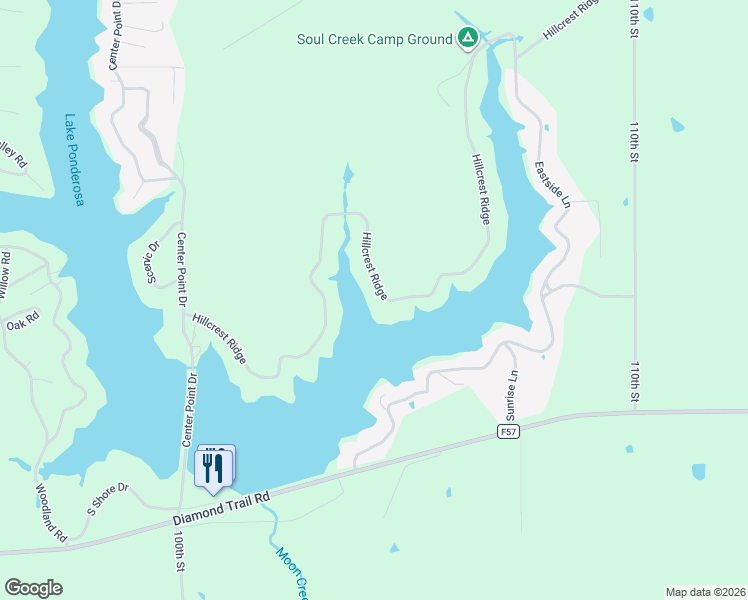 map of restaurants, bars, coffee shops, grocery stores, and more near 129-151 Hillcrest Ridge in Montezuma