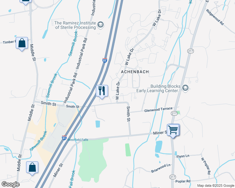 map of restaurants, bars, coffee shops, grocery stores, and more near 2 West Meadow Lane in Middletown