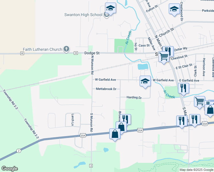map of restaurants, bars, coffee shops, grocery stores, and more near 514 Mettabrook Drive in Swanton