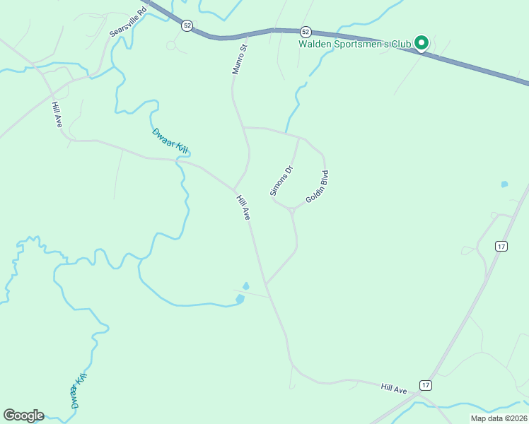 map of restaurants, bars, coffee shops, grocery stores, and more near 42 Simon Drive in Walden