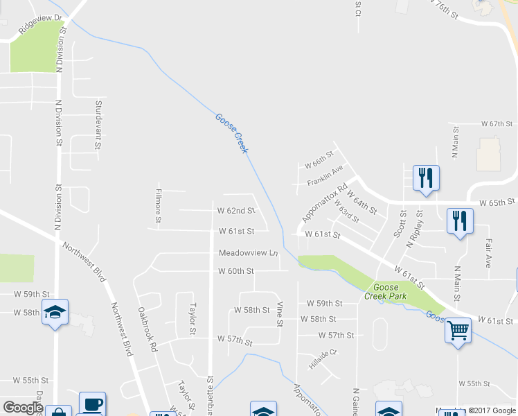 map of restaurants, bars, coffee shops, grocery stores, and more near Lillie Avenue in Davenport