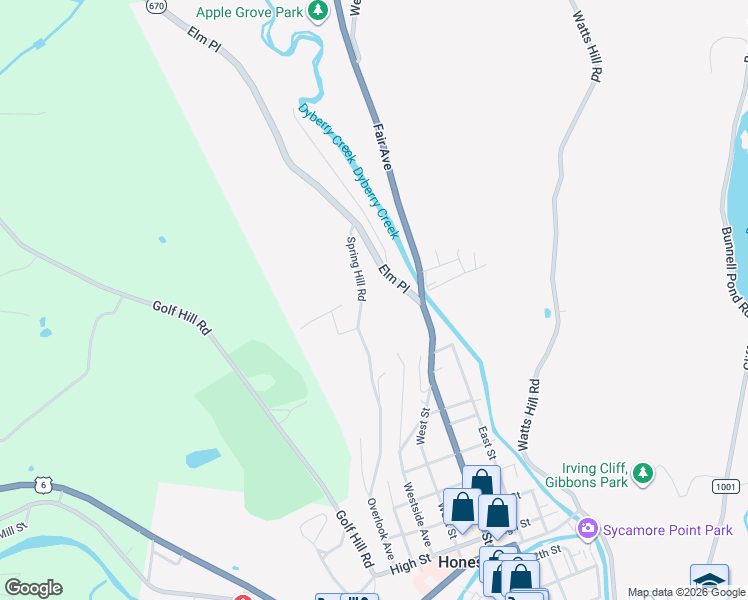 map of restaurants, bars, coffee shops, grocery stores, and more near 206 Spring Hill Road in Honesdale