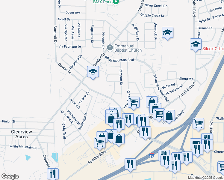 map of restaurants, bars, coffee shops, grocery stores, and more near 2756 Koven Drive in Rock Springs