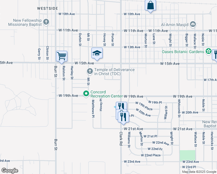 map of restaurants, bars, coffee shops, grocery stores, and more near 4701-4799 West 17th Avenue in Gary