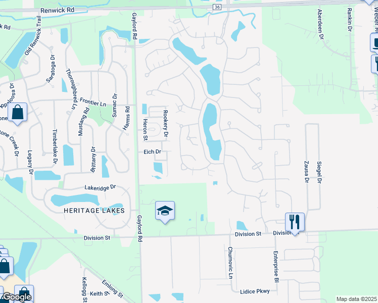 map of restaurants, bars, coffee shops, grocery stores, and more near 16349 Carver Lake Court in Crest Hill