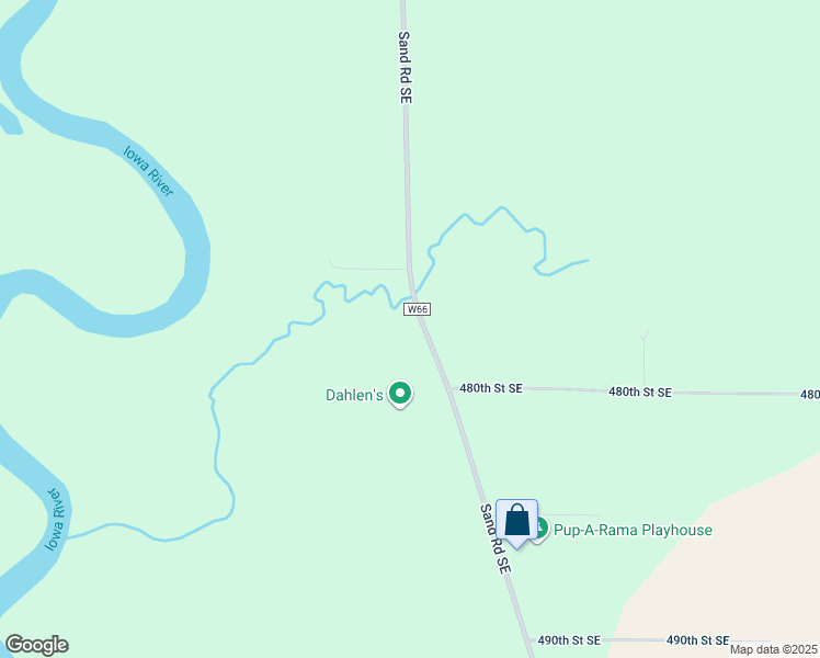 map of restaurants, bars, coffee shops, grocery stores, and more near 4765 Sand Road Southeast in Iowa City