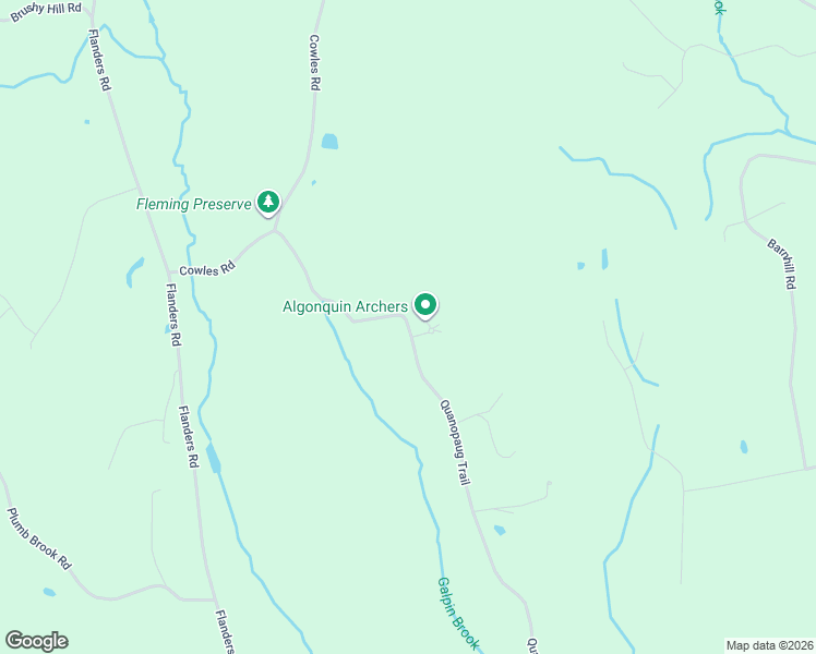 map of restaurants, bars, coffee shops, grocery stores, and more near 178 Quanopaug Trail in Woodbury