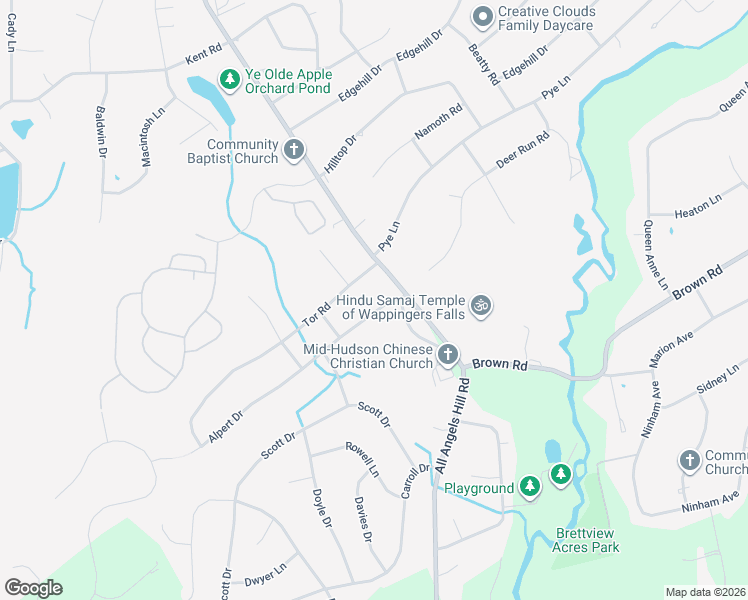 map of restaurants, bars, coffee shops, grocery stores, and more near 6 Alpert Drive in Wappingers Falls