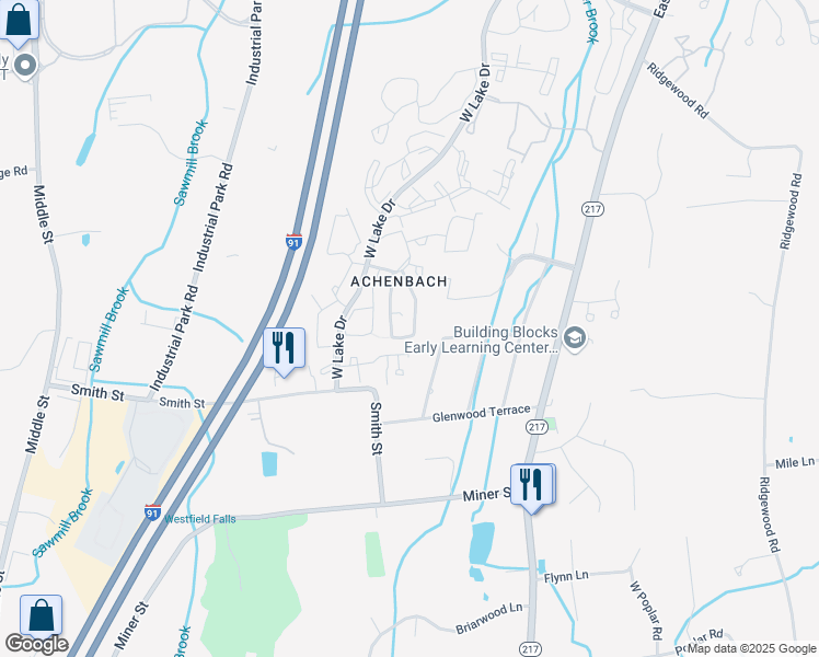 map of restaurants, bars, coffee shops, grocery stores, and more near 36 Braeburn Lane in Middletown