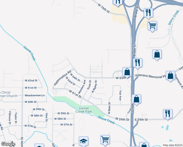 map of restaurants, bars, coffee shops, grocery stores, and more near 417 Paul Revere Place in Davenport