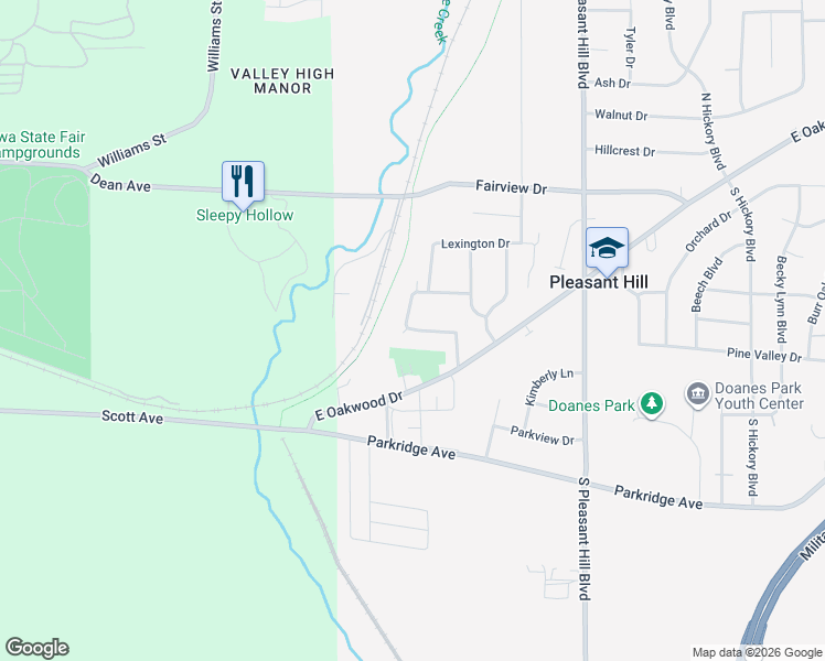 map of restaurants, bars, coffee shops, grocery stores, and more near 4455 Concord Drive in Pleasant Hill