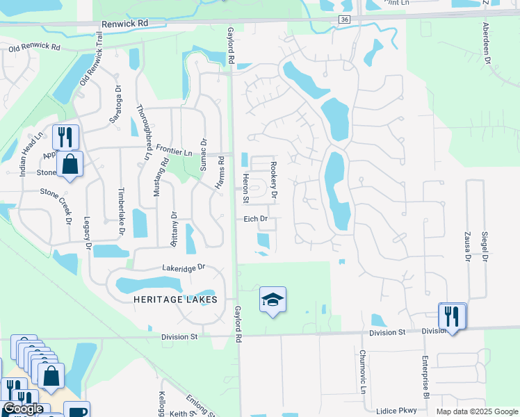 map of restaurants, bars, coffee shops, grocery stores, and more near 21533 Cormorant Street in Crest Hill