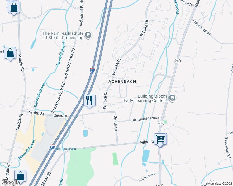 map of restaurants, bars, coffee shops, grocery stores, and more near 52 Afton Terrace in Middletown