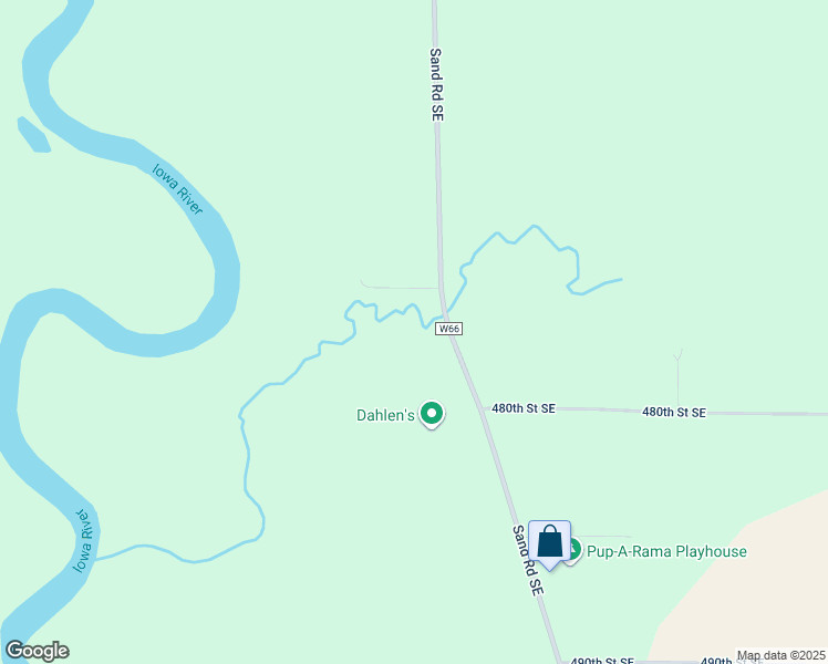 map of restaurants, bars, coffee shops, grocery stores, and more near 4765 Sand Road Southeast in Iowa City