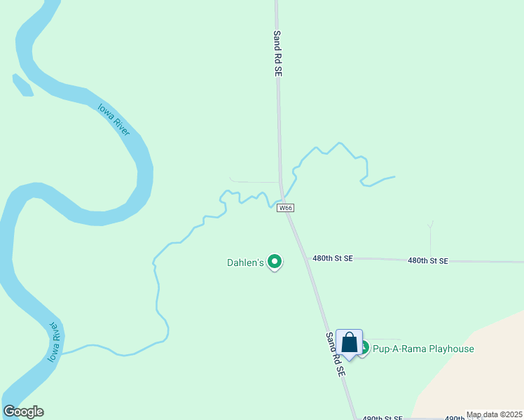 map of restaurants, bars, coffee shops, grocery stores, and more near 4765 Sand Road Southeast in Iowa City