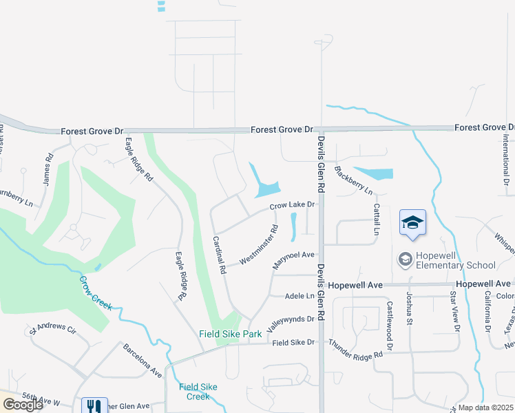 map of restaurants, bars, coffee shops, grocery stores, and more near 3360 Crow Lake Drive in Bettendorf