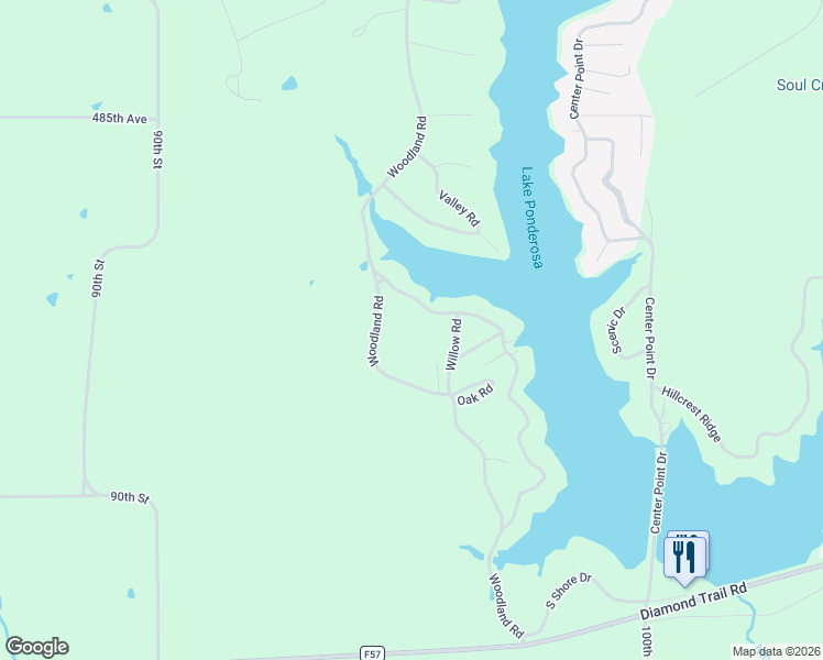 map of restaurants, bars, coffee shops, grocery stores, and more near 110 Orchard Road in Montezuma