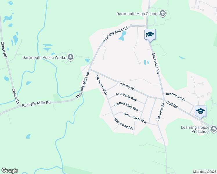 map of restaurants, bars, coffee shops, grocery stores, and more near 7 Mary Crapo Way in Dartmouth