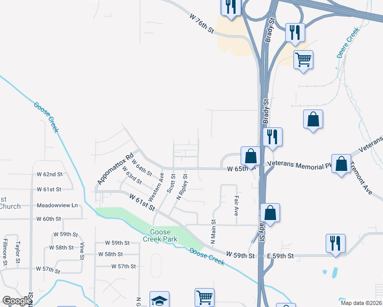 map of restaurants, bars, coffee shops, grocery stores, and more near 314 Paul Revere Place in Davenport