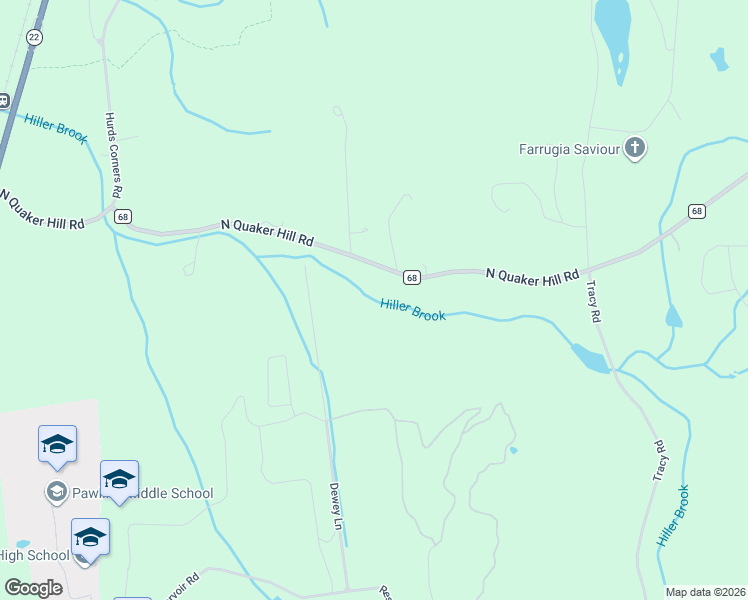 map of restaurants, bars, coffee shops, grocery stores, and more near 188 North Quaker Hill Road in Pawling