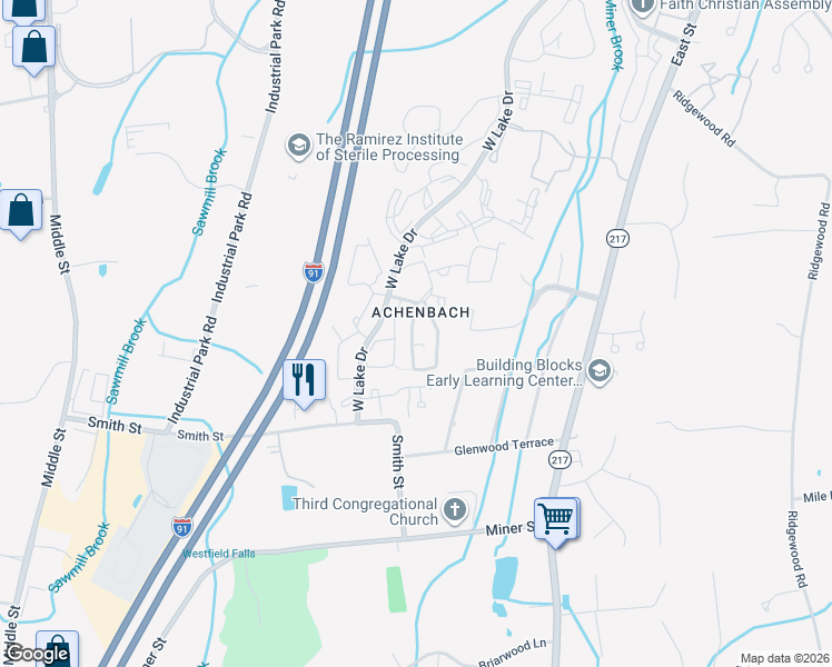 map of restaurants, bars, coffee shops, grocery stores, and more near 36 Braeburn Lane in Middletown