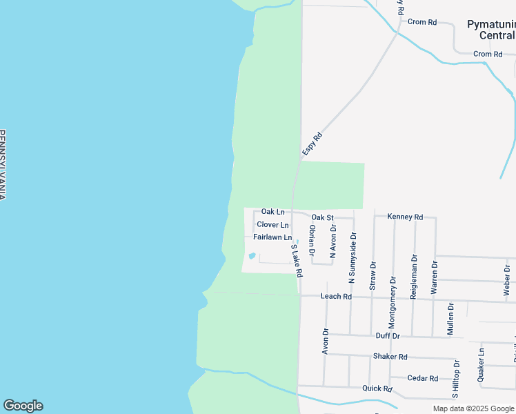 map of restaurants, bars, coffee shops, grocery stores, and more near 9301 Sunset Lane in Pymatuning Central