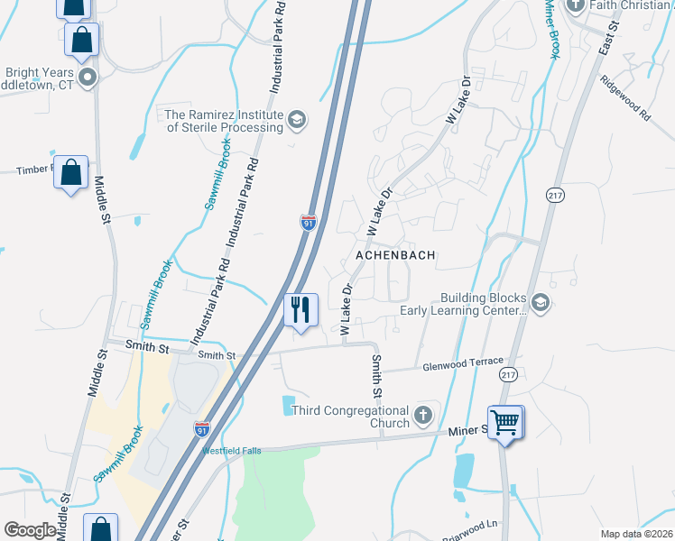 map of restaurants, bars, coffee shops, grocery stores, and more near 114 Carriage Crossing Lane in Middletown