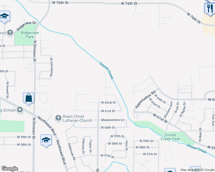 map of restaurants, bars, coffee shops, grocery stores, and more near Lillie Avenue in Davenport