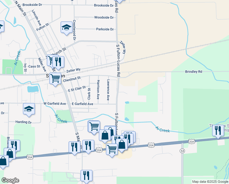 map of restaurants, bars, coffee shops, grocery stores, and more near 114 Hallett Avenue in Swanton