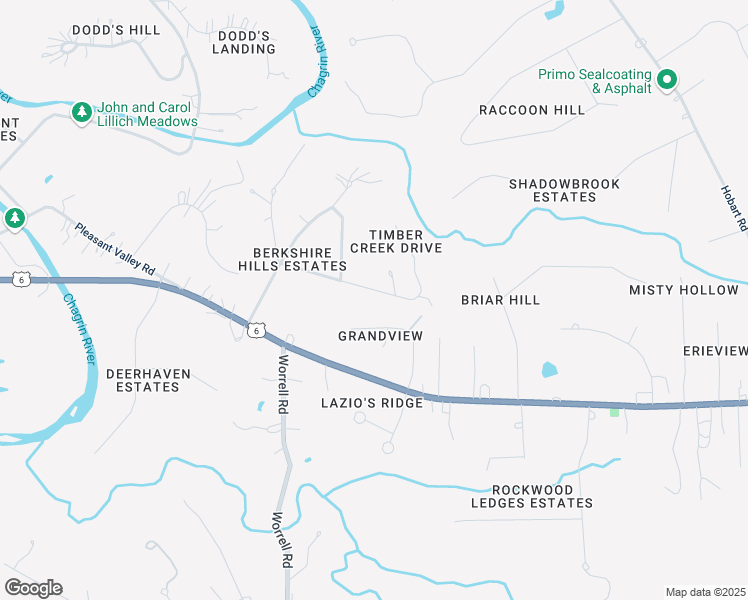 map of restaurants, bars, coffee shops, grocery stores, and more near 7170 Berkshire Hills Drive in Kirtland
