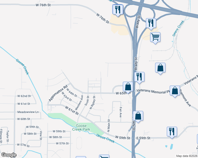 map of restaurants, bars, coffee shops, grocery stores, and more near 306 Betsy Ross Place in Davenport
