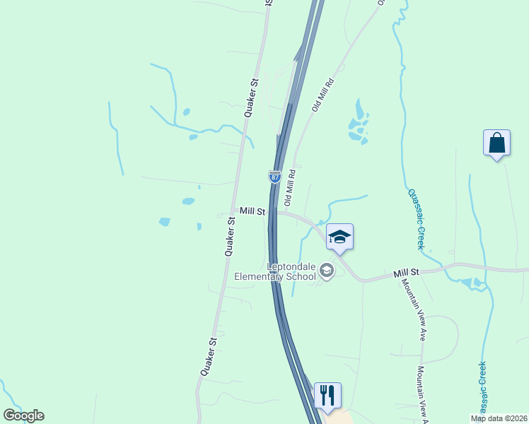 map of restaurants, bars, coffee shops, grocery stores, and more near 48 Mill Street in Wallkill