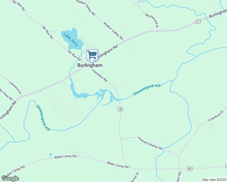 map of restaurants, bars, coffee shops, grocery stores, and more near 50 Hamilton Road in Pine Bush